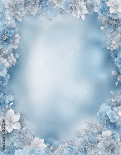 Floral background in blues and greys
