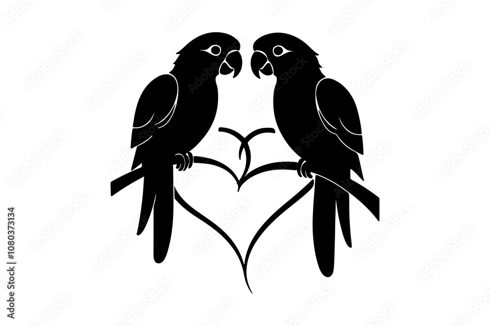 A couple of parrot vector silhouette images for illustration. A couple of parrot vector silhouette images for illustration.