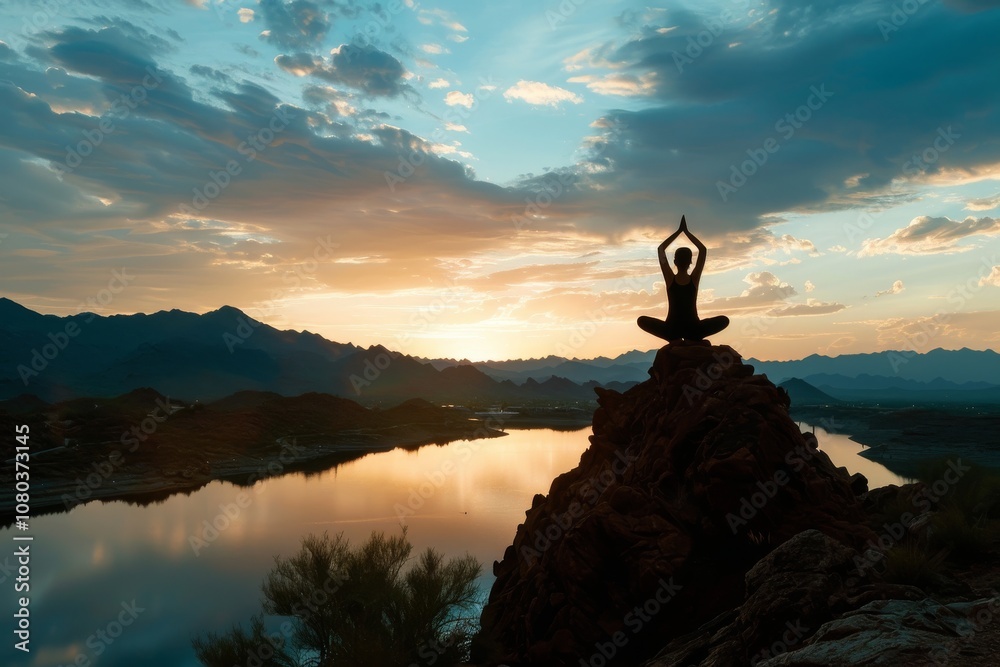 Find your inner peace and tranquility during a twilight yoga session by a serene lake, connecting with nature to enhance serenity. Embrace the outdoors for holistic wellness and calmness Find your inner peace and tranquility during a twilight yoga session by a serene lake, connecting with nature to enhance serenity. Embrace the outdoors for holistic wellness and calmness