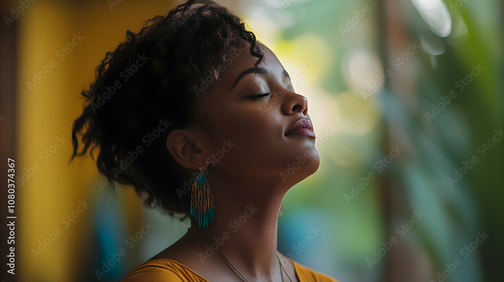 Serene Woman Meditates, Eyes Closed, Peaceful Mind, Finding Inner Calm Outdoors, Tranquil Moment, Spiritual Wellbeing, Relaxed Posture, Deep Breath, Natural Beauty. Serene Woman Meditates, Eyes Closed, Peaceful Mind, Finding Inner Calm Outdoors, Tranquil Moment, Spiritual Wellbeing, Relaxed Posture, Deep Breath, Natural Beauty.