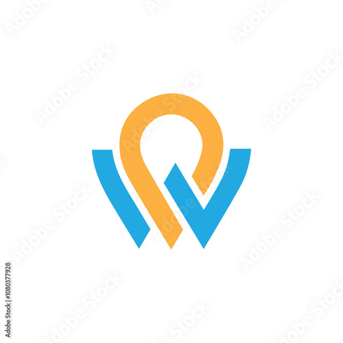 wp logo design vector template, initial wp letter logo design, pw logo design vector, initial pw letter logo design for any business. Modern letter WP PW logo design vector template for monogram
