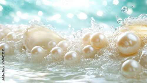 Two Shimmering Pearls Resting in an Oyster Shell