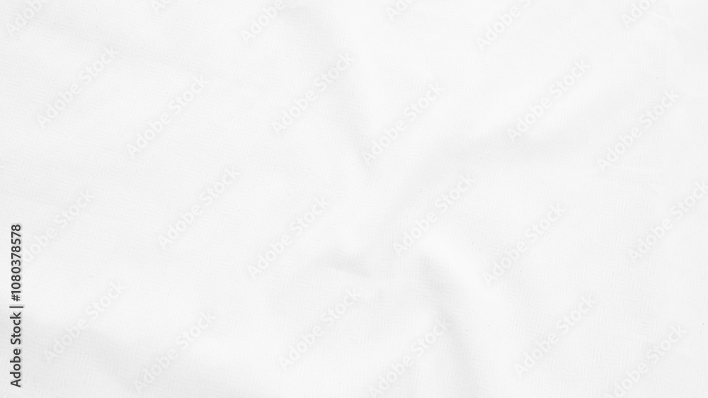 Obraz premium Organic Fabric cotton backdrop White linen canvas crumpled natural cotton fabric Natural handmade linen top view background organic Eco textiles White Fabric linen texture
