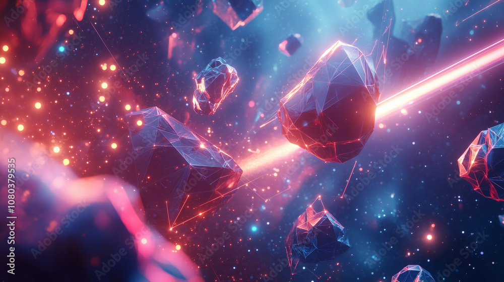 Interstellar Asteroid Field With Light Trails Cosmic Mystery And Motion In Deep Space Interstellar Asteroid Field With Light Trails Cosmic Mystery And Motion In Deep Space