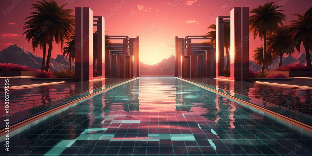 Twilight Oasis: Reflections of Tranquility. Twilight Oasis: Reflections of Tranquility.