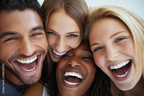 Group of multiracial colleagues celebrating a promotion