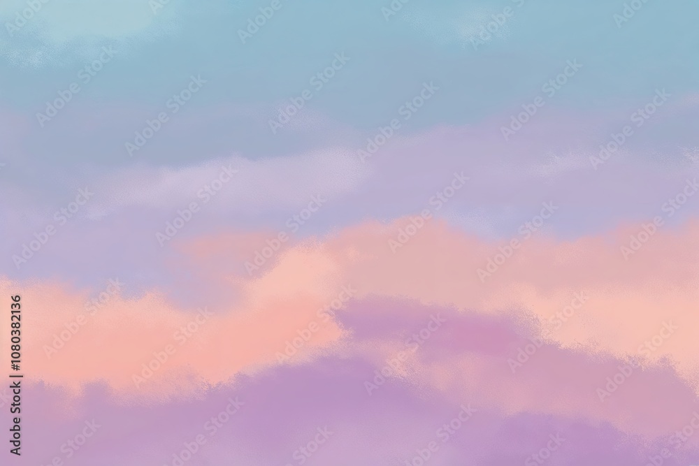 Obraz premium Serene Pastel Gradient Skyscape in Light Blue, Lavender, and Peach Textures