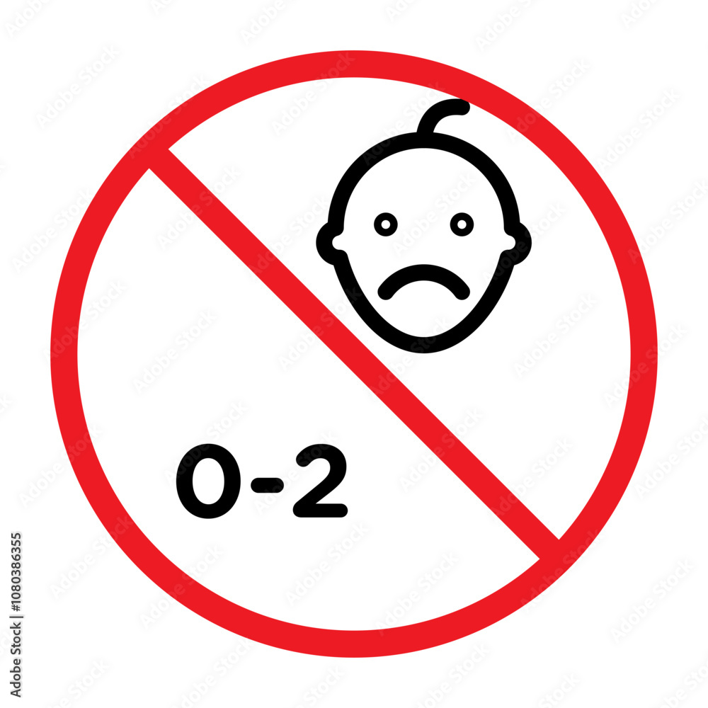 Age restriction sign for child icon linear logo mark in black and white Age restriction sign for child icon linear logo mark in black and white