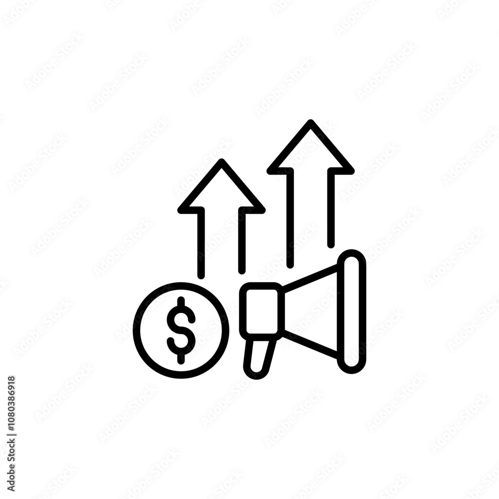 Growth market outline icons, minimalist vector illustration ,simple transparent graphic element .Isolated on white background Growth market outline icons, minimalist vector illustration ,simple transparent graphic element .Isolated on white background