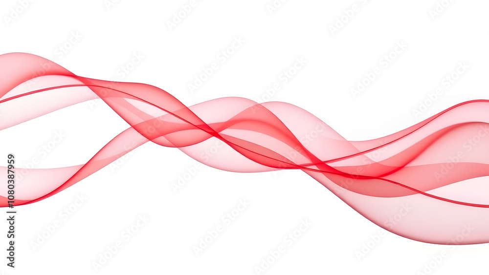 A red wave of flowing fabric on a white background with room for text. generative ai
A red wave of flowing fabric on a white background with room for text. generative ai