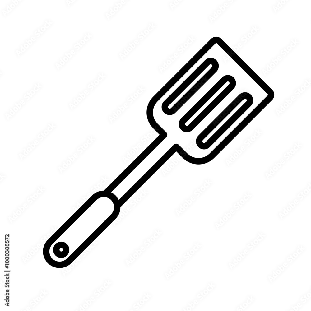 Cooking spatula icon linear logo mark in black and white Cooking spatula icon linear logo mark in black and white