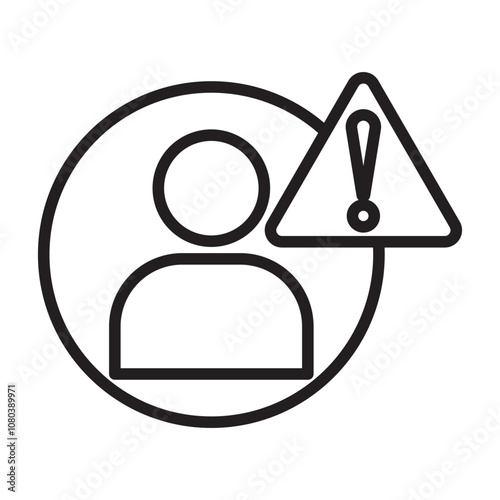 Fake account icon linear logo mark in black and white