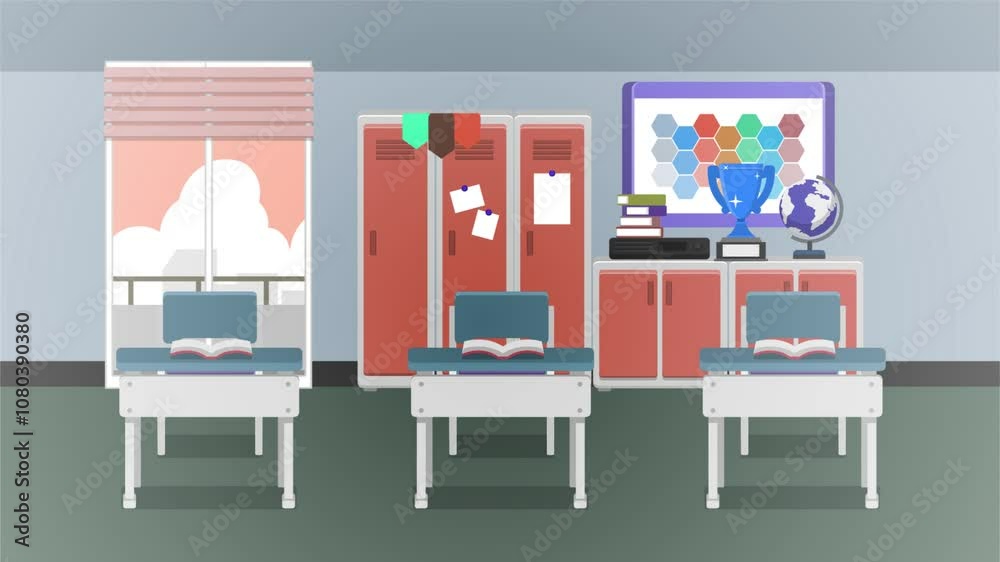 Classroom Animation | Educational Scene with Students, Desks, and Teacher Classroom Animation | Educational Scene with Students, Desks, and Teacher