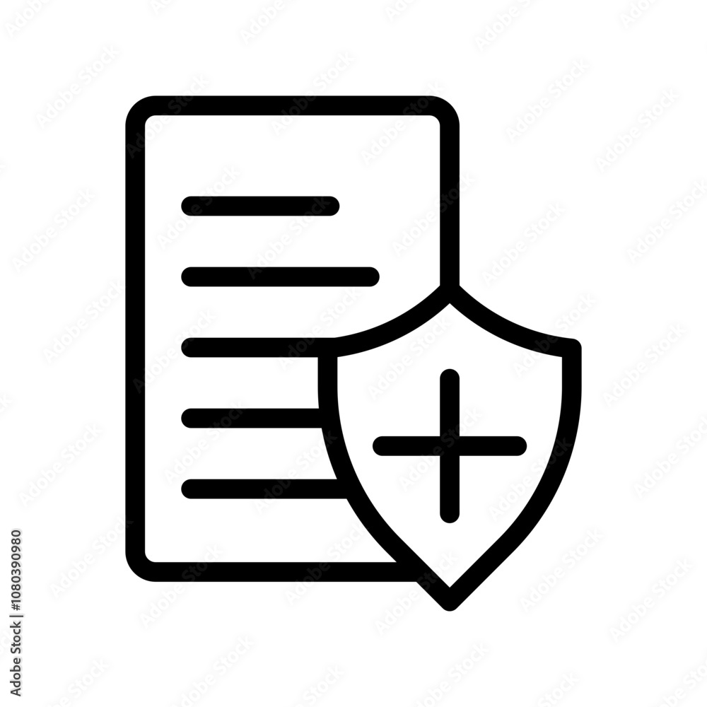 Obraz premium Health insurance icon linear logo mark in black and white