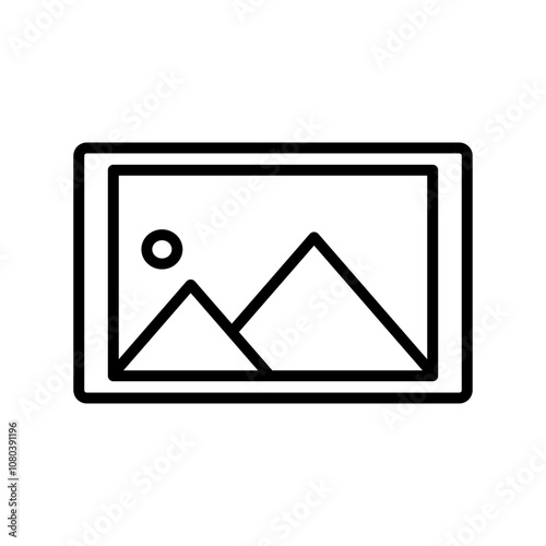 image or photo icon linear logo mark in black and white