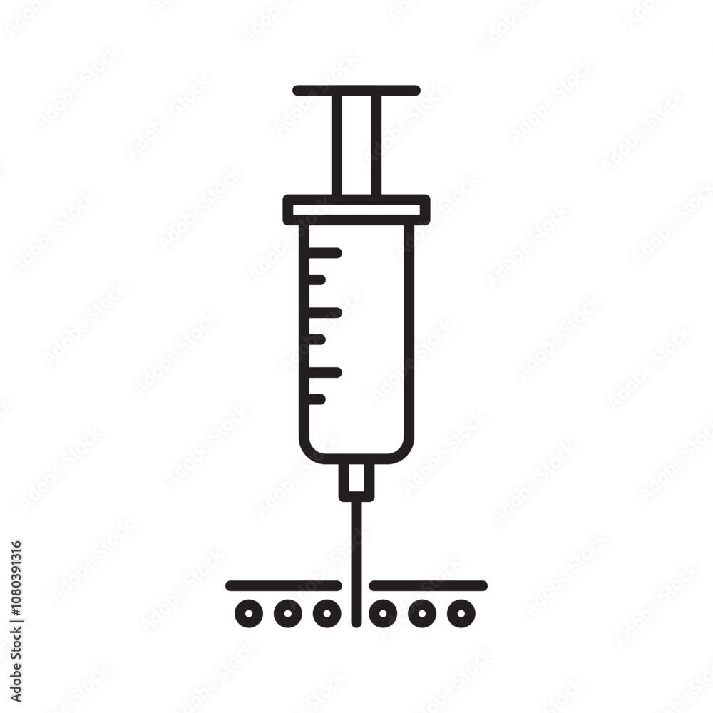 Intradermal injection icon linear logo mark in black and white Intradermal injection icon linear logo mark in black and white
