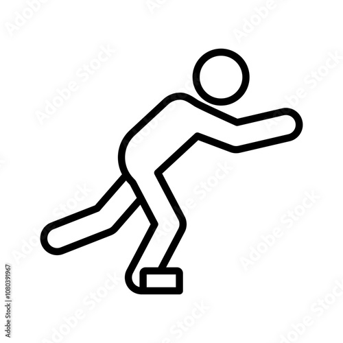 Man tripping icon linear logo mark in black and white