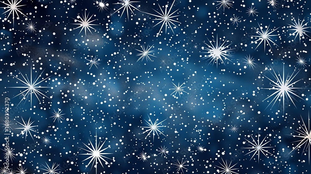 A starry night sky with twinkling stars and a dark blue background. A starry night sky with twinkling stars and a dark blue background.