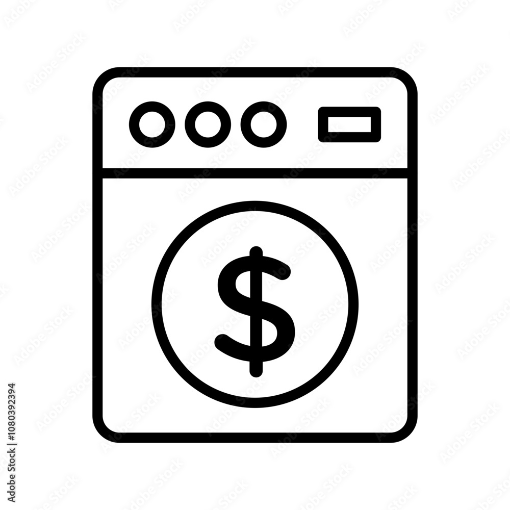 Money laundering icon linear logo mark in black and white Money laundering icon linear logo mark in black and white