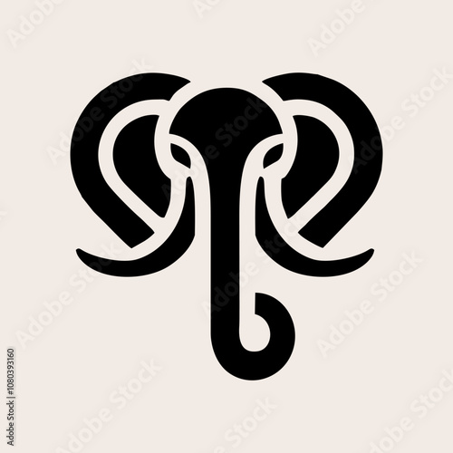 Abstract elephant head logo