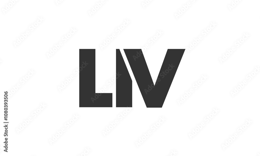 Obraz premium LIV logo design template with strong and modern bold text. Initial based vector logotype featuring simple and minimal typography. Trendy company identity.