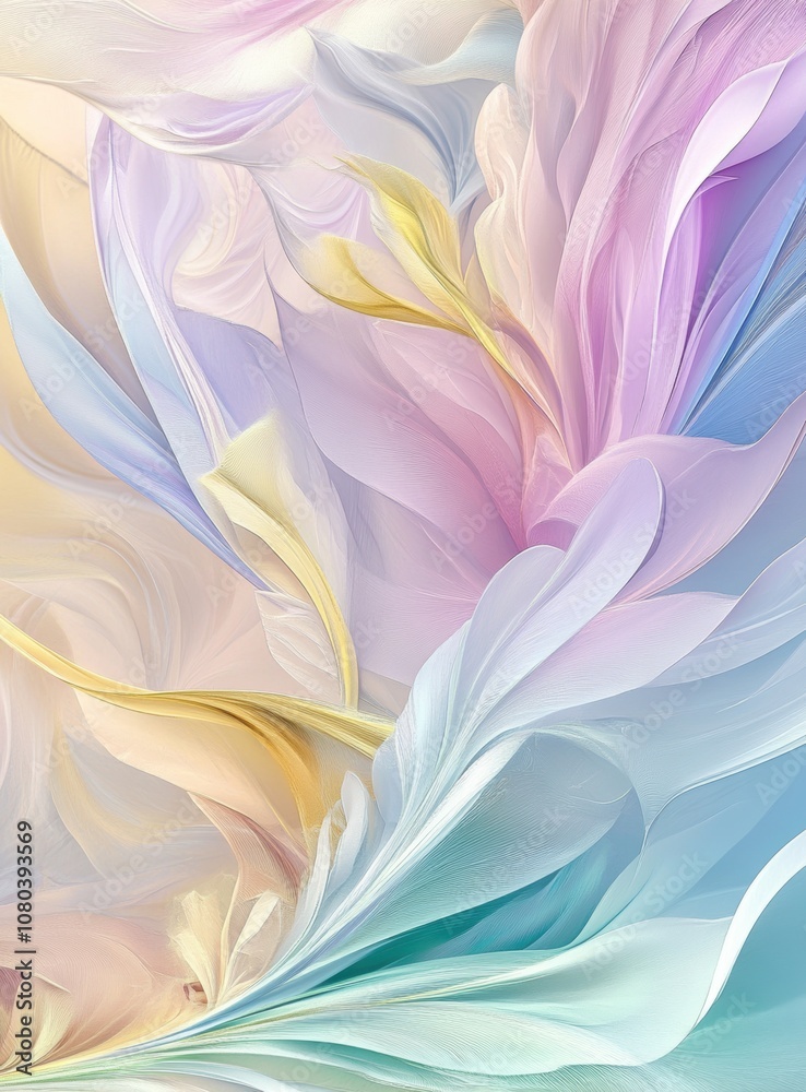 A beautiful abstract background with swirling, fluid shapes in pastel colors. A beautiful abstract background with swirling, fluid shapes in pastel colors.