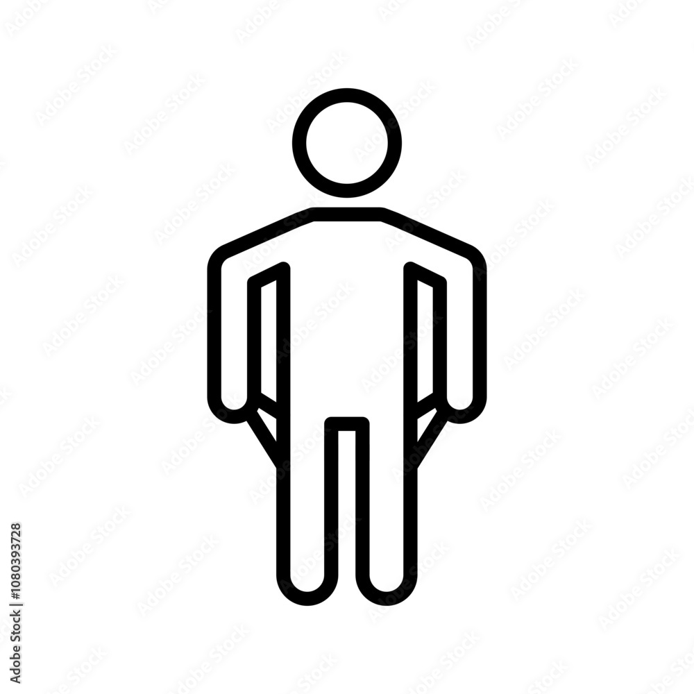 poor person empty pockets icon linear logo mark in black and white poor person empty pockets icon linear logo mark in black and white