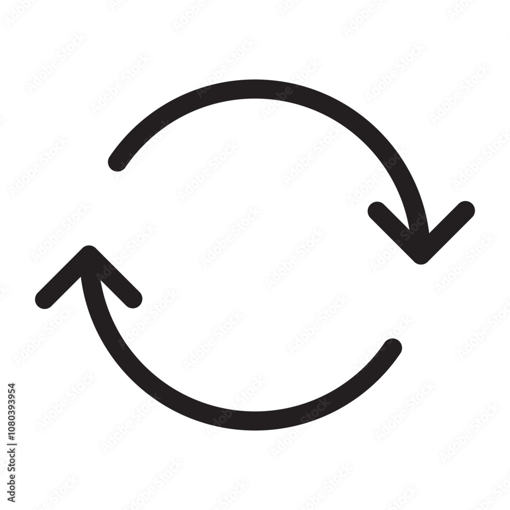 Refresh icon linear logo mark in black and white Refresh icon linear logo mark in black and white