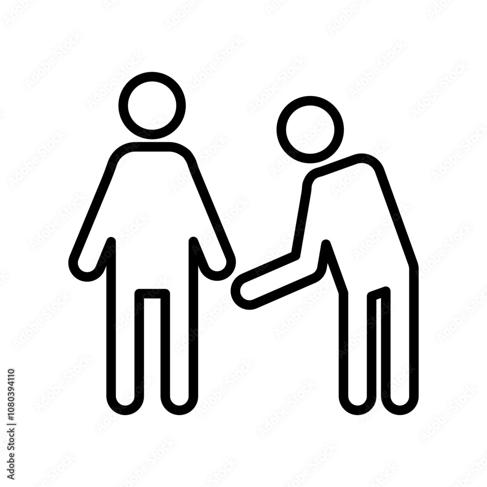 Respectfulness icon linear logo mark in black and white Respectfulness icon linear logo mark in black and white