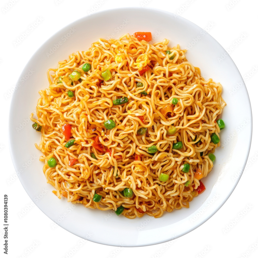 Stir-Fried Noodles with Vegetables, Bell Peppers, and Peas – A Quick, Flavorful, and Vibrant Meal Idea PNG Icon on transparent background Stir-Fried Noodles with Vegetables, Bell Peppers, and Peas – A Quick, Flavorful, and Vibrant Meal Idea PNG Icon on transparent background