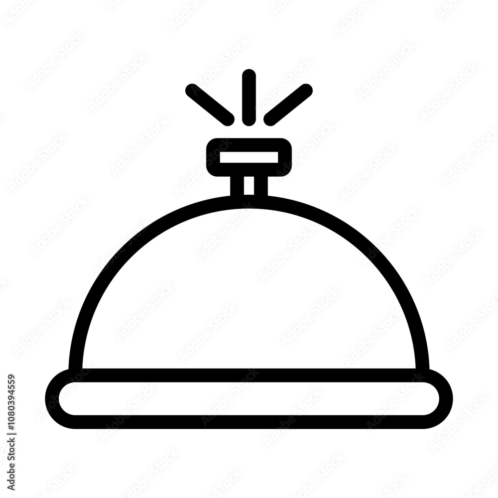 Fototapeta premium Service bell icon linear logo mark in black and white