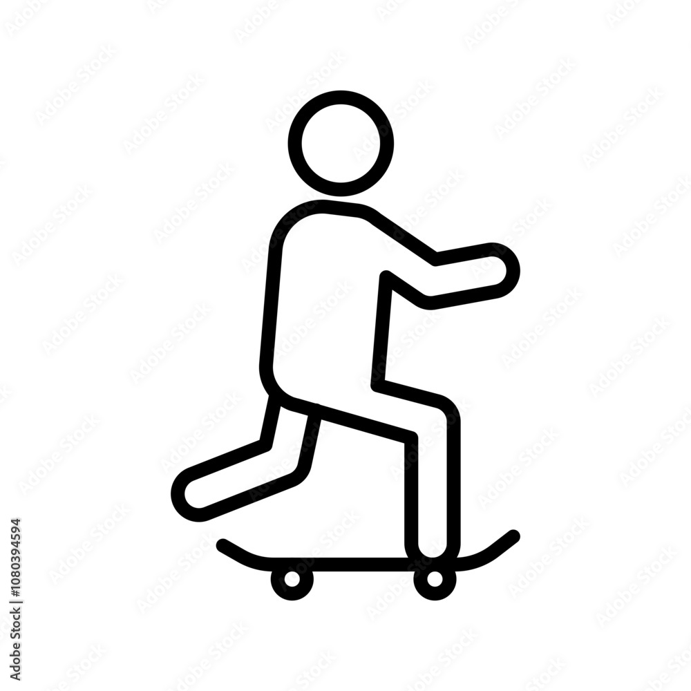 skateboarding icon linear logo mark in black and white skateboarding icon linear logo mark in black and white