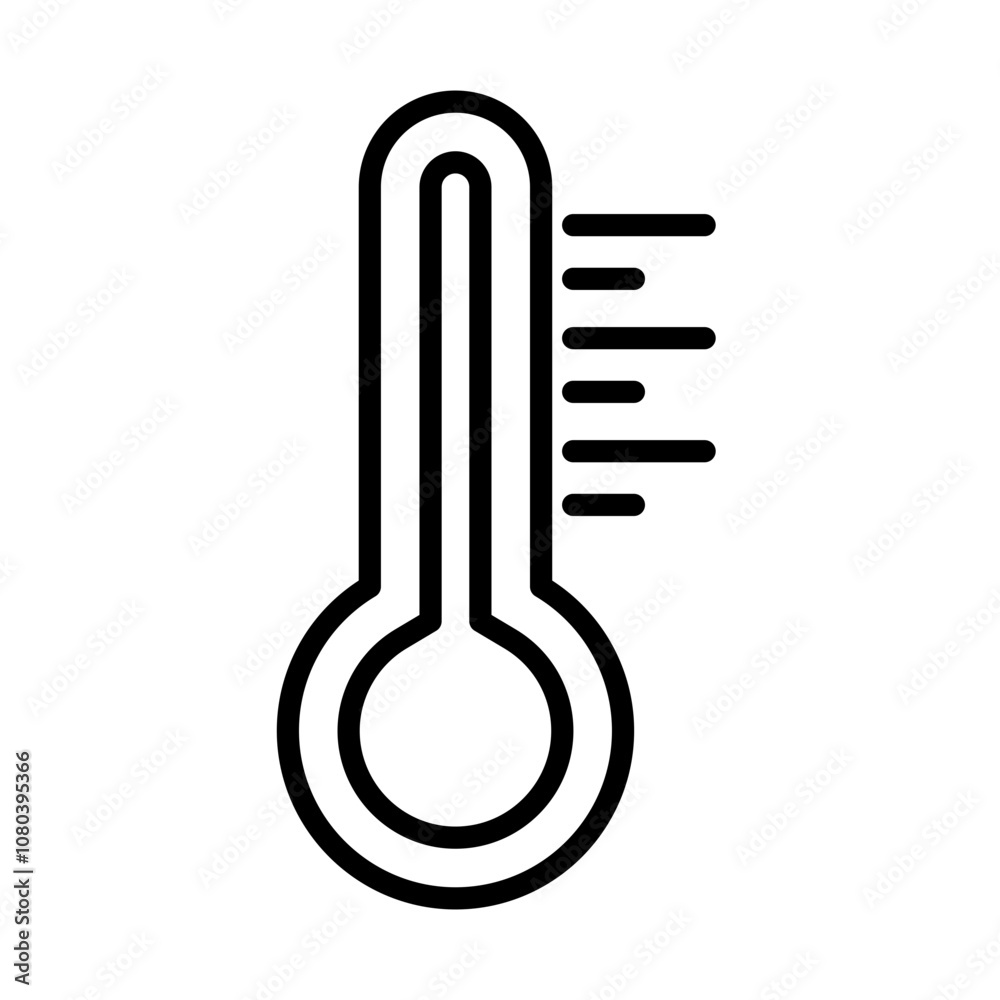 Thermometer icon linear logo mark in black and white Thermometer icon linear logo mark in black and white