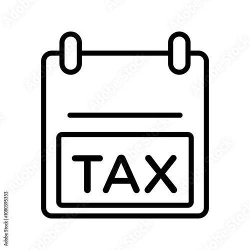 Tax reminder icon linear logo mark in black and white