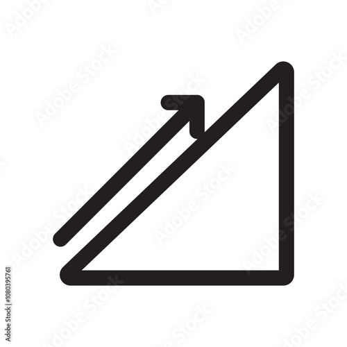 Uphill icon linear logo mark in black and white