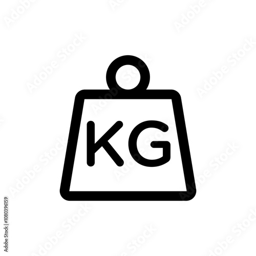 Weight kilogram icon linear logo mark in black and white