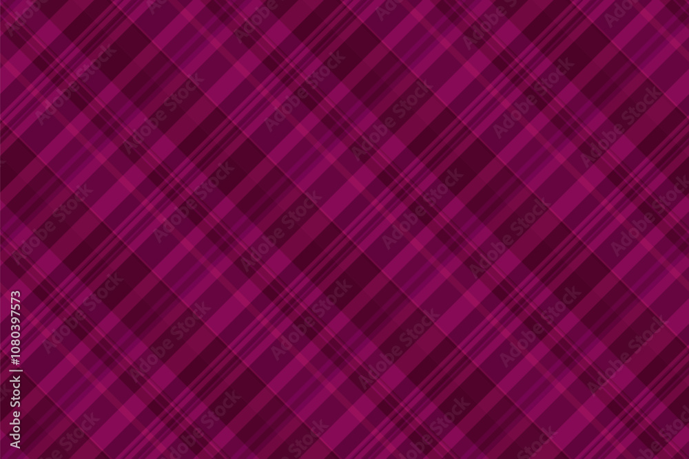 Tailor texture fabric check, december seamless tartan vector. Diverse background textile plaid pattern in pink and dark colors.
