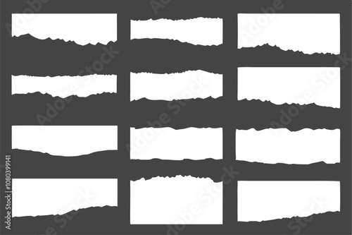 Collection of ripped paper edges for design