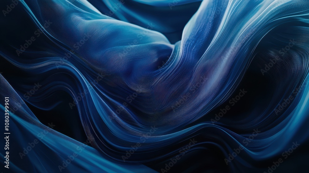 Obraz premium The Flowing Blue Fabric