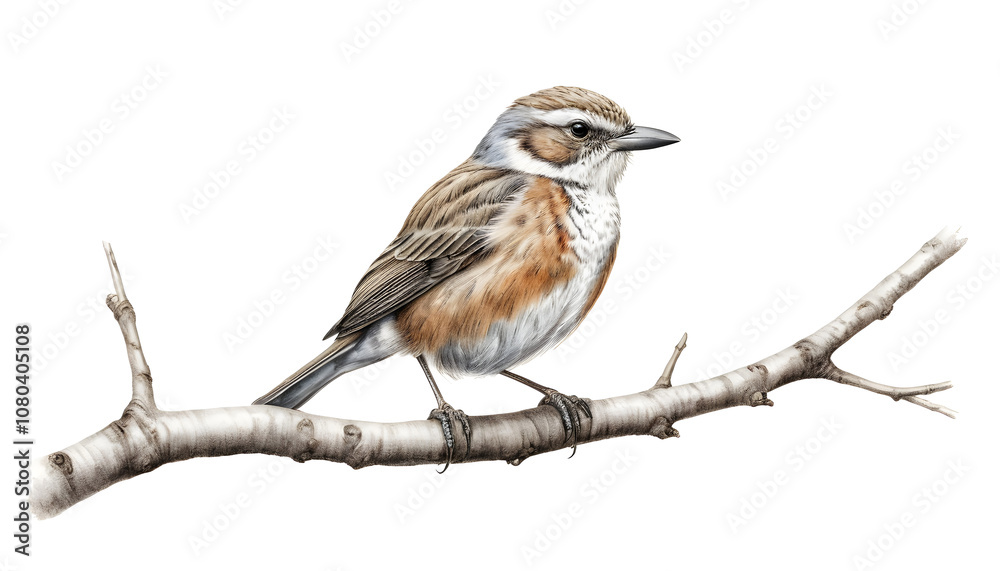 Illustration Realistic bird depiction sitting gracefully Illustration Realistic bird depiction sitting gracefully
