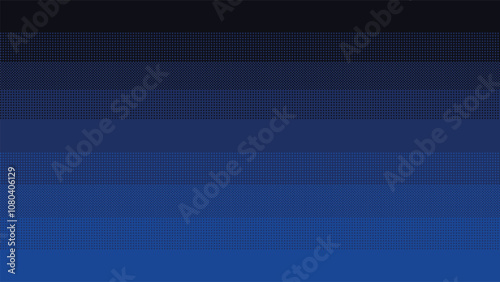Pixel art blue gradient dithering background. Seamless pattern when docking horizontally, vector.