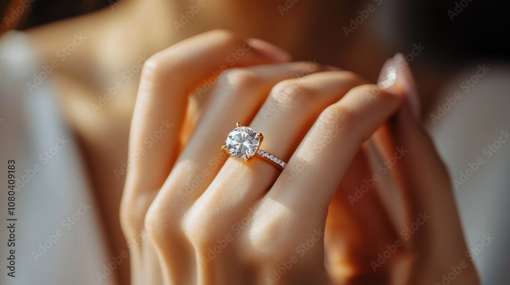 A woman is holding a ring in her hand A woman is holding a ring in her hand