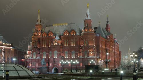 The State Historical Museum of Russia timelapse hyperlapse. Located between Red Square and Manege Square in Moscow