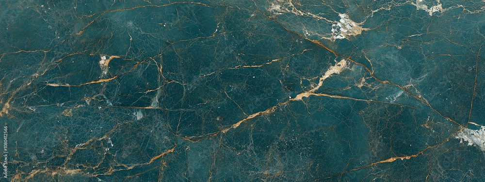 Naklejka premium Elegant abstract blue marble texture with shimmering gold accents, luxurious and sophisticated background perfect for interior decor, modern art, and luxury branding concepts.