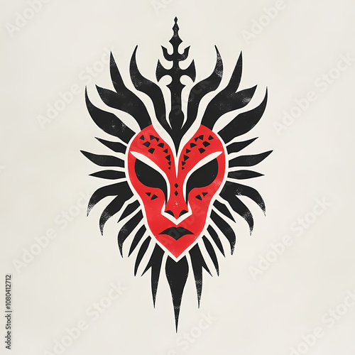 Simple tattoo, black art, tattoo style, small, tribal, red, sleek