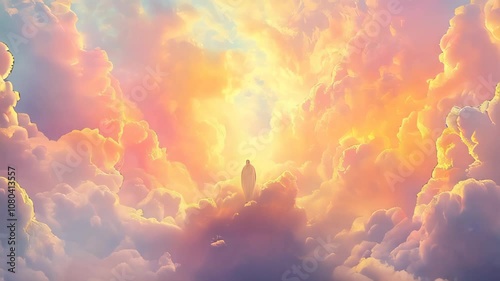 God in Heaven. Second Coming and Easter concept