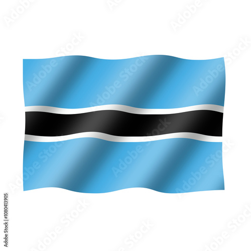 Botswana flag flies beautifully and nealthy photo