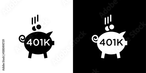 401k retirement savings icon linear logo isolated