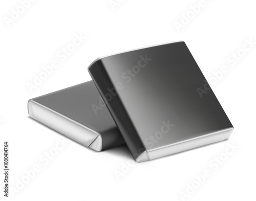 Branded chocolate squares, Neapolitan mockup for promoting business, special occasions. Vector illustration isolated on white background. Easy to use for presentation your logo, design. EPS10.