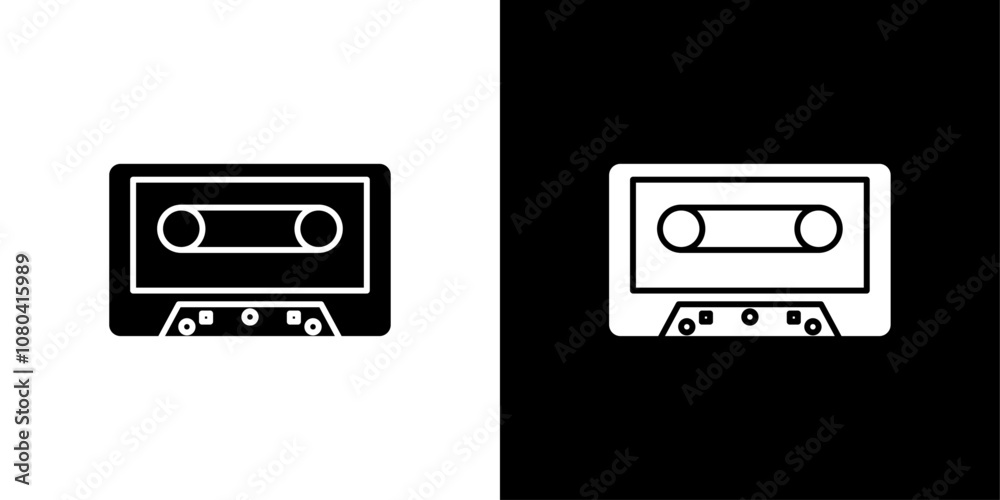 Cassette tape icon linear logo isolated Cassette tape icon linear logo isolated